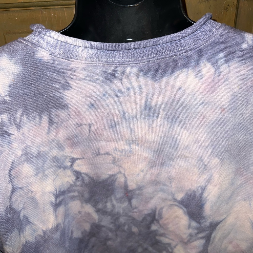 Parisian Works Purple Acid Wash Punk Cozy Crewneck Long Sleeve Sweatshirt Size M - Picture 10 of 12